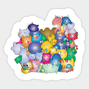 Colourful cats Sticker